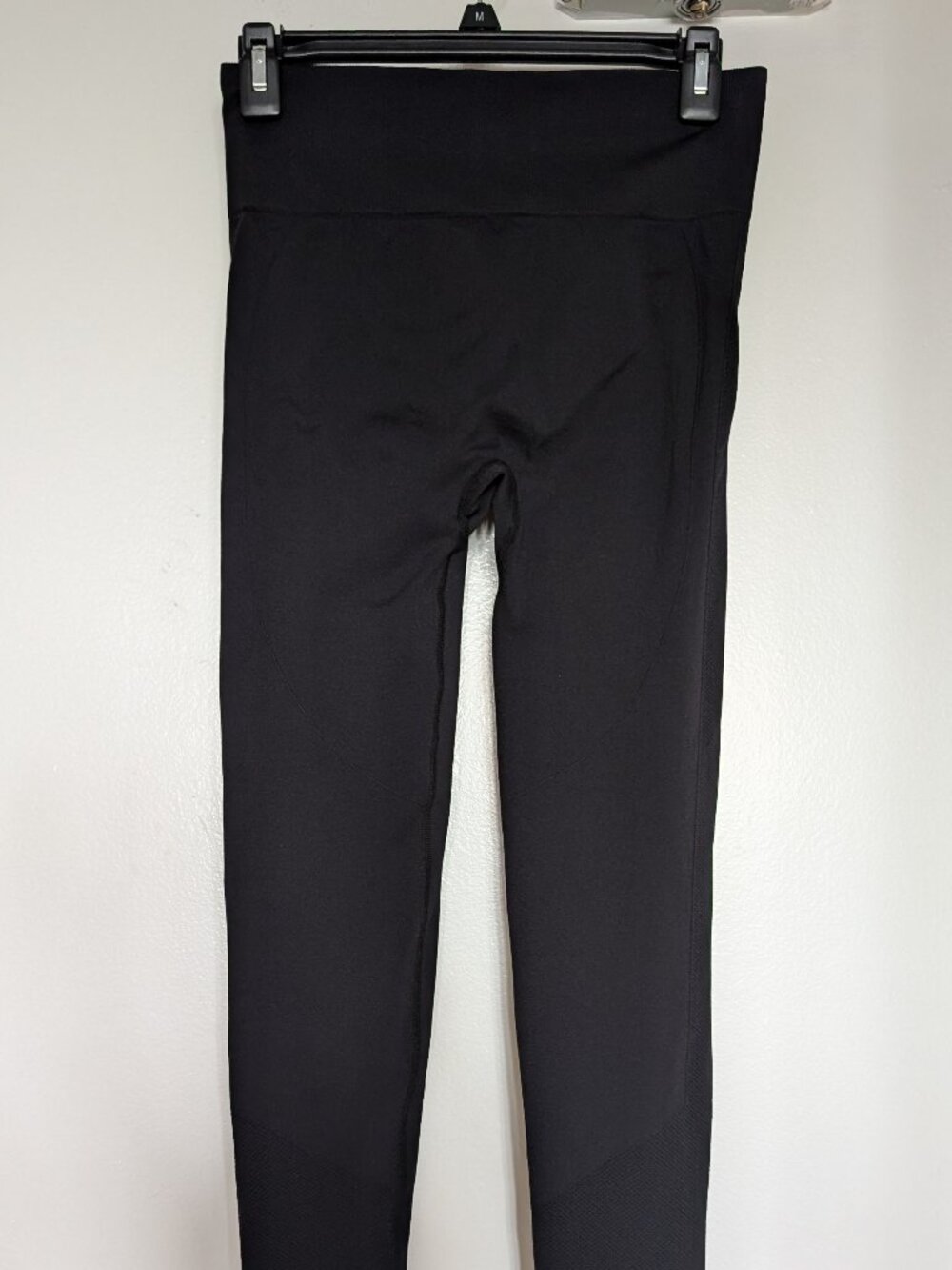 Yoga Black High Waisted Textured Compression Leggings